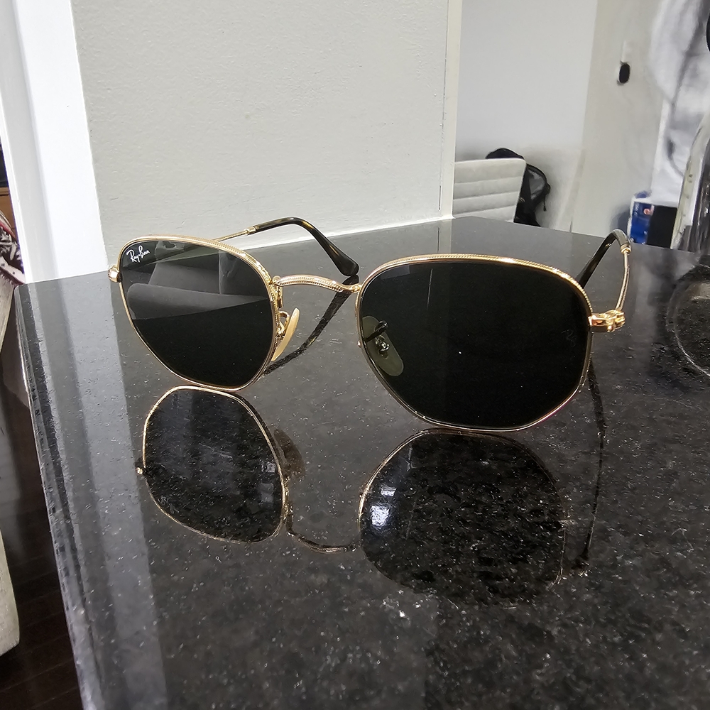 Ray-Ban Gold and Black Sunglasses